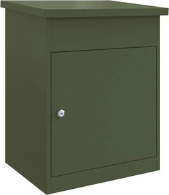 vidaXL Cutie pentru colet cu ușă Olivengrønn 47.5 x 38 x 59 cm Oțel