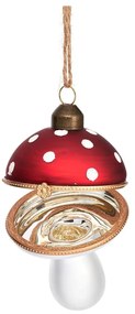 Ornament de Crăciun lucrat manual din sticlă 9 cm Mushroom – Sass &amp; Belle