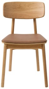 Scaun de dining maro coniac/în culoare naturală din imitație de piele Livo – Unique Furniture