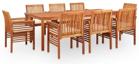 vidaXL Set mobilier de exterior cu perne 9 piese lemn masiv de acacia