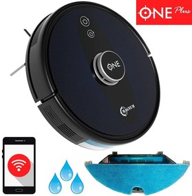 Aspirator robot MAGNUM ONE Plus, Li-ion 3200 mAh, 50W, 3000 Pa, 0.6 l, Wi-Fi, Control vocal, Curatare uscata/umeda, Programare, HEPA, Recunoastere camera, Negru