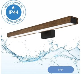 Aplică LED pentru oglindă de baie Brilagi WOODY MIRROR LED/12W/230V IP44 stejar/negru