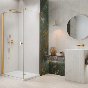 Usa de nisa batanta Radaway Nes KDJ I 90 cm sticla 6 mm auriu-transparent deschidere stanga