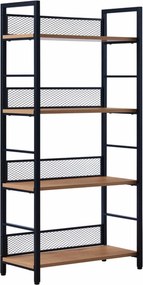 Etajera KELER TIP 1, negru/stejar, DTD laminat/metal, 60x28x121 cm
