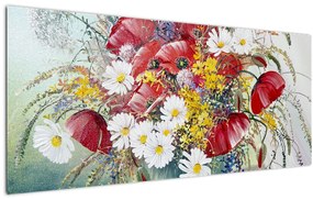 Tablou - Vază cu flori sălbatice (120x50 cm)