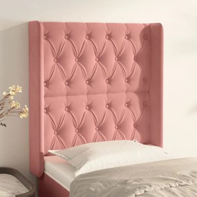 3119951 vidaXL Tăblie de pat cu aripioare, roz, 83x16x118/128 cm, catifea