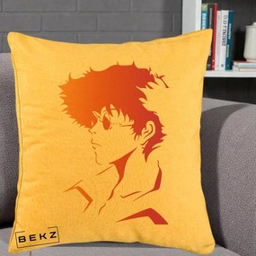 Perna Decorativa Cowboy Bebop Spike Silueta Gradient, 40x40 cm, Galben, Husa Detasabila, Perna Inclusa, BEKZ®