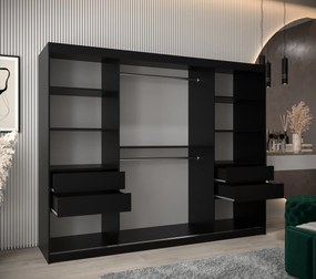 Dulap de haine 250 cm Mokka (Negru). 1126041