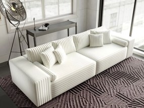 Canapea extensibilă dumonde cu ladă de depozitare si sezut confortabil din spuma high-density, Marbela Ambience Ivory XXL 295x100 cm
