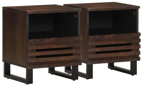 vidaXL Noptiere, 2 buc., 40x34x46 cm, lemn masiv de acacia