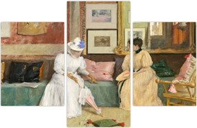 Tablou - William Merritt Chase, A Friendly Call, reproducere (90x60 cm)