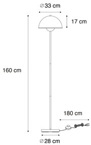 Lampă de podea inteligentă neagră cu auriu inclusiv Wifi A60 - Magnax