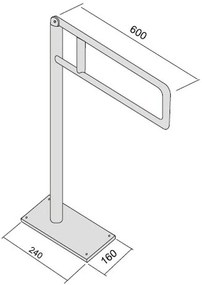 Bara suport ajutatoare stativa Cersanit Etiuda, 60 cm, crom