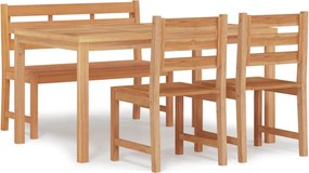 vidaXL Set mobilier pentru grădină, 4 piese, lemn masiv de tec