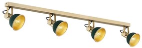 Lustra cu 4 spoturi directionabile design modern Lenora auriu, verde