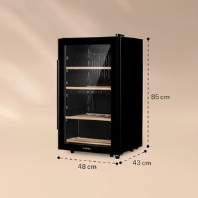 Barossa 34 Duo, răcitor de vinuri, 2 zone, 34 de sticle, ușă din sticlă, control tactil, negru