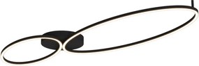 Lustra aplicata tavan LED 69W, aluminiu negru, 140cm