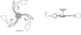 BRILAGI - Lampă de tavan WILLOW 3xE27/40W/230V Ø 75 cm bronzată