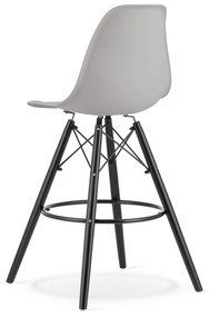 Scaun de bar CARBRY gri cu picioare negre