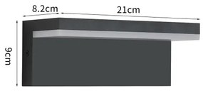 Brilagi - Aplică de perete LED pentru exterior TESSI LED/10W/230V neagră IP54