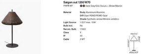 Lampa de podea iluminat exterior decorativ SAIGON 120/W70 gri/maro