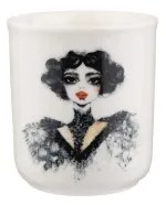 Set veselă 4 piese din porțelan, negru/alb