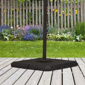 Outsunny Bază de Umbrelă cu Brat Modulară, Se Umple cu Apă/Nisip, pentru Umbrele cu Bază în Formă de Cruce, Negru, 100x100cm | Aosom Romania