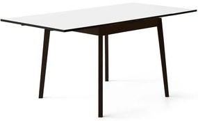 Masă de dining albă-neagră extensibilă cu aspect de lemn de stejar Hammel Single, 90 x 90 cm