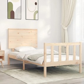 3193361 vidaXL Cadru de pat cu tăblie single mic, lemn masiv