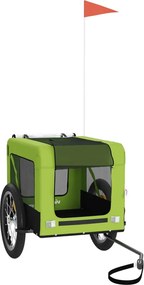 vidaXL Remorcă bicicletă animale companie, verde/negru, oxford/fier