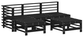 3186561 vidaXL Set Set mobilier relaxare grădină 5 piese negru lemn masiv pin