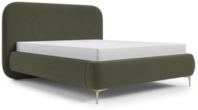 Pat matrimonial 140 cm Mononoke 140 (cu somieră) (verde + auriu). 1100367