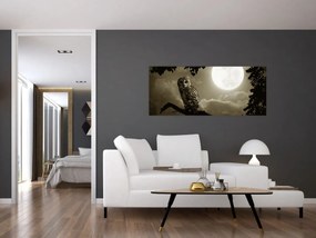 Tablou - Bufniță de noapte, auriu (120x50 cm)