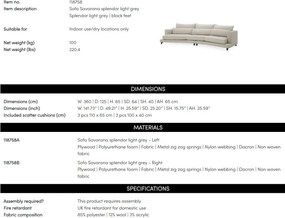 Canapea design LUX Savarana, Splendor gri deschis