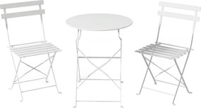 Outsunny Set Bistro Pliabil pentru Exterior cu Masă și 2 Scaune, Alb | Aosom Romania