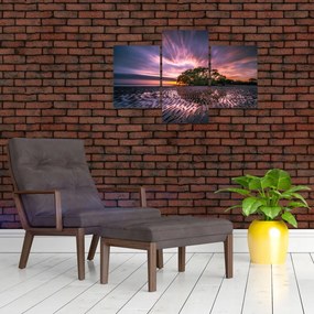 Tablou cu plajă în apus de soare (90x60 cm)
