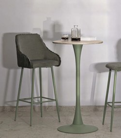 Mauro Ferretti Scaun De Bar Alaska -A- Verde Set 2 Bucăți Cm 52X46X111 (Înălțime Șezut Cm 78) | Aosom Romania
