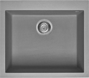Chiuveta de bucatarie montare pe blat SMEG Quadra VZ57CT, 57 cm, Antibacteriana, Rezistenta la zgarieturi si la razele UV, Gri