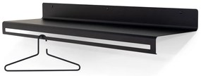 Cuier de perete negru cu raft din metal 120 cm Sway – Spinder Design