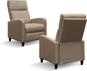 Fotoliu recliner Anna, țesătură, cadru metalic - BEJ