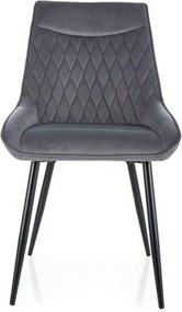 Scaun AGAT, gri/negru, stofa catifelata - Bluvel 14/metal, 51x44x88 cm