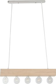 Lustră suspendată din lemn, maro deschis, 30 x 80 x 10 cm, „Gerberoy”