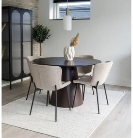 Masă de dining rotundă cu blat cu aspect de lemn de nuc ø 120 cm Bolton – House Nordic