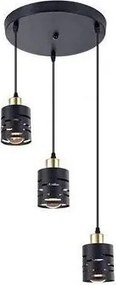 Lustră suspendată pe cablu ELEN 3xE27/35W/230V Ø 29 cm negru/auriu