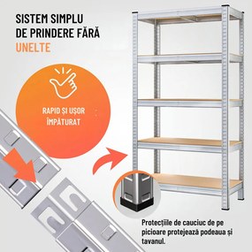 Raft cu capacitate mare HEAVY, max. 875kg, 90x40x180cm, argintiu Jurhan