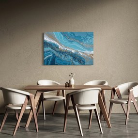 Tablou - Marmură bleu cu aur I. (90x60 cm)