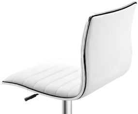 HOMCOM Scaun birou fără brațe, scaun de birou, înălțime reglabilă, șezut și spătar căptușite, 48x52x78-90cm, alb | Aosom Romania