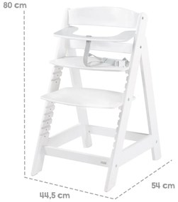 Scaun de masă pentru bebe alb Luxe – Roba