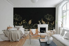 Tapet Floral Fantasy, Black, Rebel Walls