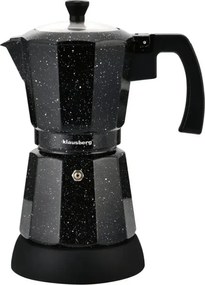 Aparat electric de cafea cubanez Klausberg KB 7998, 500 W, 6 cesti, Element de incalzire incorporat, Supapă de siguranta, Negru